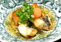 厚揚げ長芋とタチウオの揚げ出し風