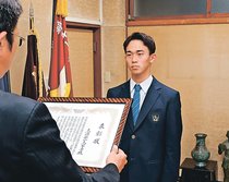 センバツ２１世紀枠推薦の高岡第一表彰　県高野連