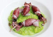 ホタルイカと菜の花のリゾット