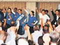 「復旧・復興を後押し」　自民・堂故氏が氷見で総決起大会
