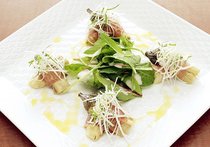 焼きナスのマリネ　生ハム添え