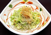 春キャベツとジャコとショウガの千切りあえ