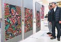 夜高行燈彩る武者絵展示　福野のア・ミュー