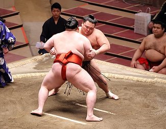 朝乃山、勝ち越しに王手　春場所１０日目
