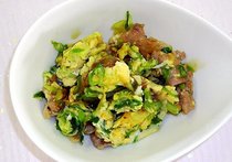 青ネギと豚肉の卵焼き