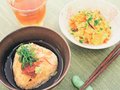 親子でクッキング<br />焼きおにぎり茶漬けといり豆腐