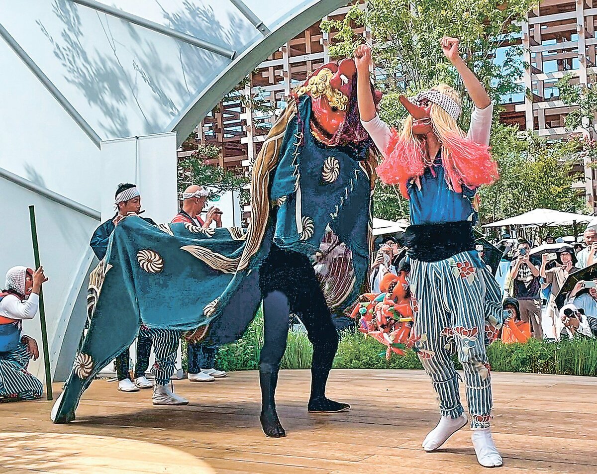 万博で獅子舞勇壮に 入善・椚山保存会が披露｜北日本新聞webunプラス