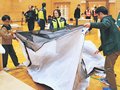 避難所設営、親子で体験　魚津市が初の防災キャンプ