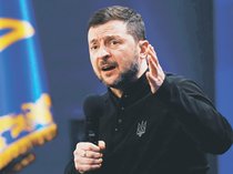 ゼレンスキー氏「平和実現なら辞任用意」　ウクライナ侵攻３年、独裁者批判に反論か