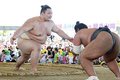 朝乃山「勝ち越し目指す」　富山合宿最終日