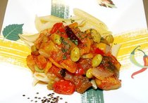 夏野菜たっぷりペンネアラビアータ風