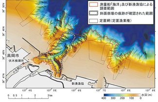 海保調査、伏木沖海底でも崩落確認　県水産研「シロエビ不漁の要因」