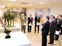 華やかに春を演出　高岡で北日本いけばな展