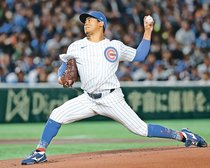 今永上々の６９球　東京で大リーグ開幕戦
