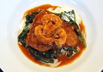 シタビラメとガメエビのナンチュア風