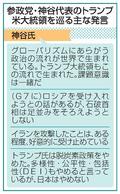 神谷代表、目立つトランプ寄り