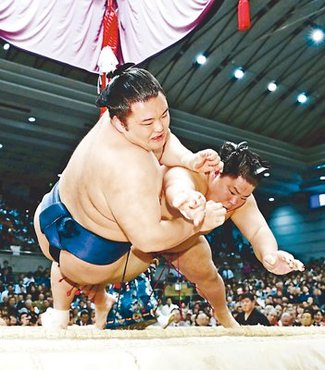 朝乃山突っ張り不発　勝ち越しお預け