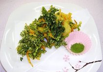 白身魚とシュンギクのかき揚げ