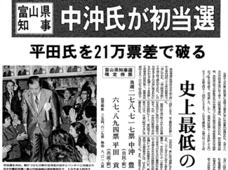 １１月９日の歴史<br />県知事に中沖氏初当選　１９８０年