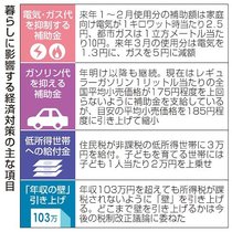 家計に余裕まだ遠く　政府経済対策決定、電気・ガス補助再開