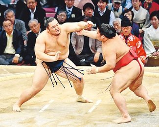 朝乃山、攻め切れず３連敗