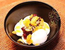 豆腐白玉の栗あんかけ