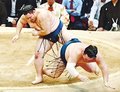 朝乃山４勝目　九州場所８日目