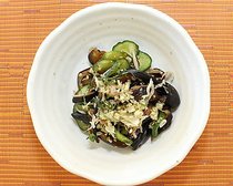 ナスとミョウガのあえ物