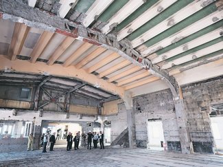 復興から成長へ改修重ね　富山電気ビルのアーチ天井、空襲で焼失