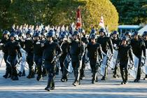 警視庁が年頭部隊出動訓練