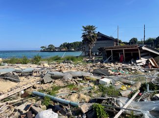 印象深い感謝の手作り看板　能登町で滑川の有志が炊き出し、記者も参加