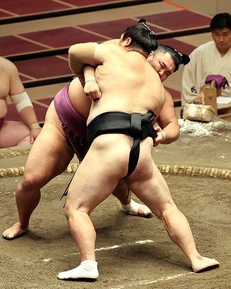 朝乃山勝ち越し、首位と１差維持　秋場所１１日目