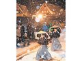 合掌造り幻想的　南砺・菅沼集落でライトアップ、麦屋節を披露