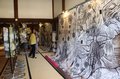復興願いアートの彩り、ふしきの「ふ」芸術祭開幕　共生社会目指す、伝統建築に展示
