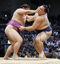 朝乃山、食らいつくも連敗　九州場所４日目