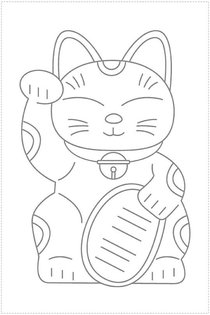 ＜新聞ちぎり絵に挑戦＞第１８回　招き猫<br />福を呼び込む縁起物