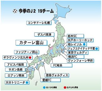 ベテラン・実力者そろう　Ｊ２・ライバル１８チーム