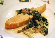 サーモンとベーコンのクリーム煮