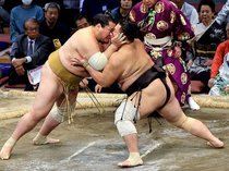 朝乃山豪快、勝ち越し決める　大相撲九州場所１１日目