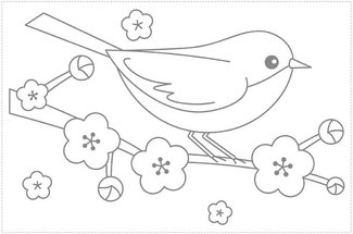 ＜新聞ちぎり絵に挑戦＞第１９回　ウグイスと梅<br />暖かな春の訪れを