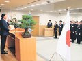 藤井富山市長「地域活性化し防災力強化」　市役所で執務始め式