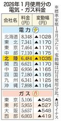 北電、電気料金１０００円下げ　１月分、国の負担軽減策再開