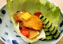 サーモンのウニピカタ焼き