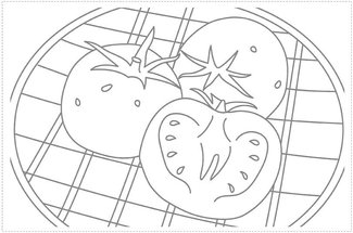 ＜新聞ちぎり絵に挑戦＞第１０回　トマト<br />丸々 みずみずしく