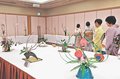 縁起良い花で表現　池坊富山支部が初生け会