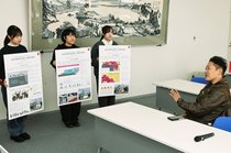若者に響く求人看板を　富山大生３人、鎌仲建設（氷見）に提案