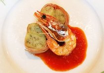 焼きナスのベーコン包み焼き