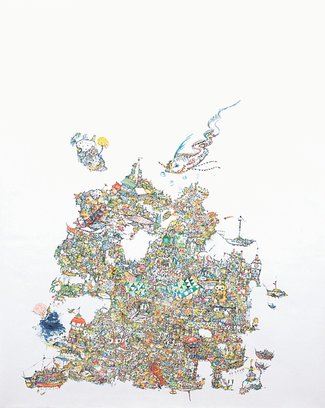 人気賞にＹＵＩＧＡさん（高岡）の絵画「パラレルワールド・タボ」　越中アートフェスタ人気投票