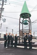 励みの鐘、再建祝う　高岡・金屋町で記念式、公民館跡地に
