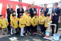 防災井戸の通水祝う　滑川市役所駐車場に整備